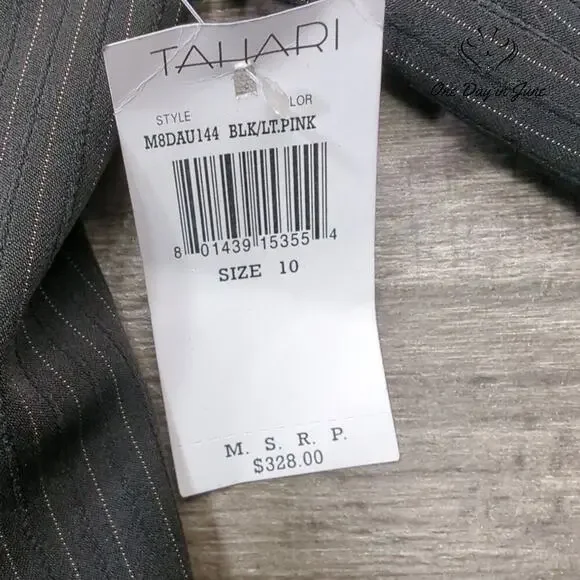 Tahari Pin Stripe Single Button Blazer Size 10 - Picture 2 of 5